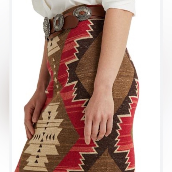 RALPH LAUREN aztec southwestern pattern Knit blanket skirt straight fit 3X - Picture 3 of 13